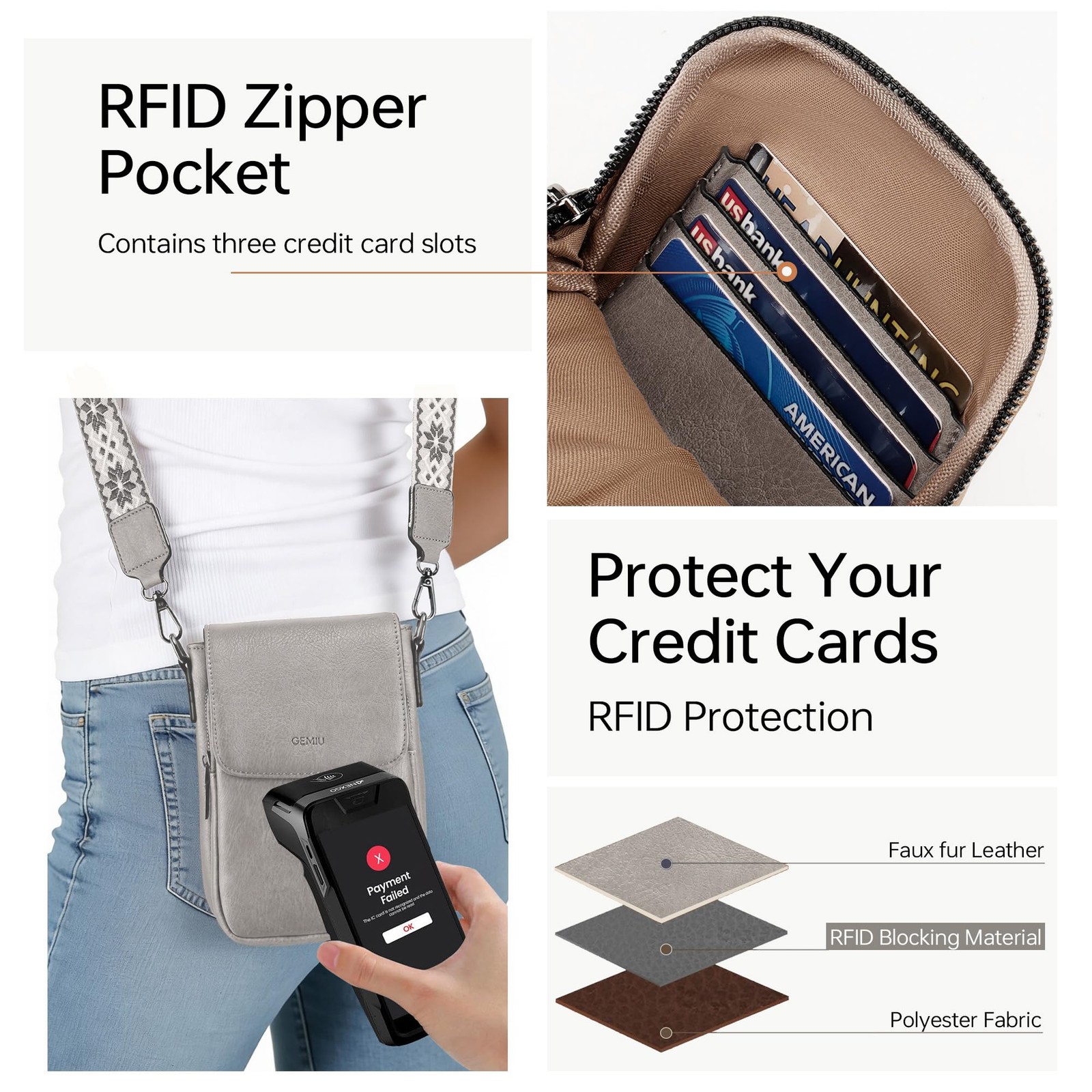Small Crossbody Bags for Women Crossbody Phone Purse With Built in Wallets Li…