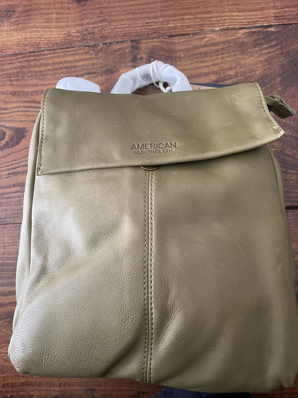 American Leather Co. Cleveland Leather Backpack Travel Bag-olive green