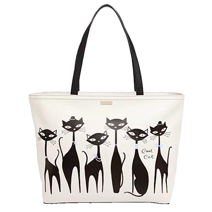 Kate Spade New York Jazz Things Up Cool Cat Francis Tote Bag Purse Retired Rare