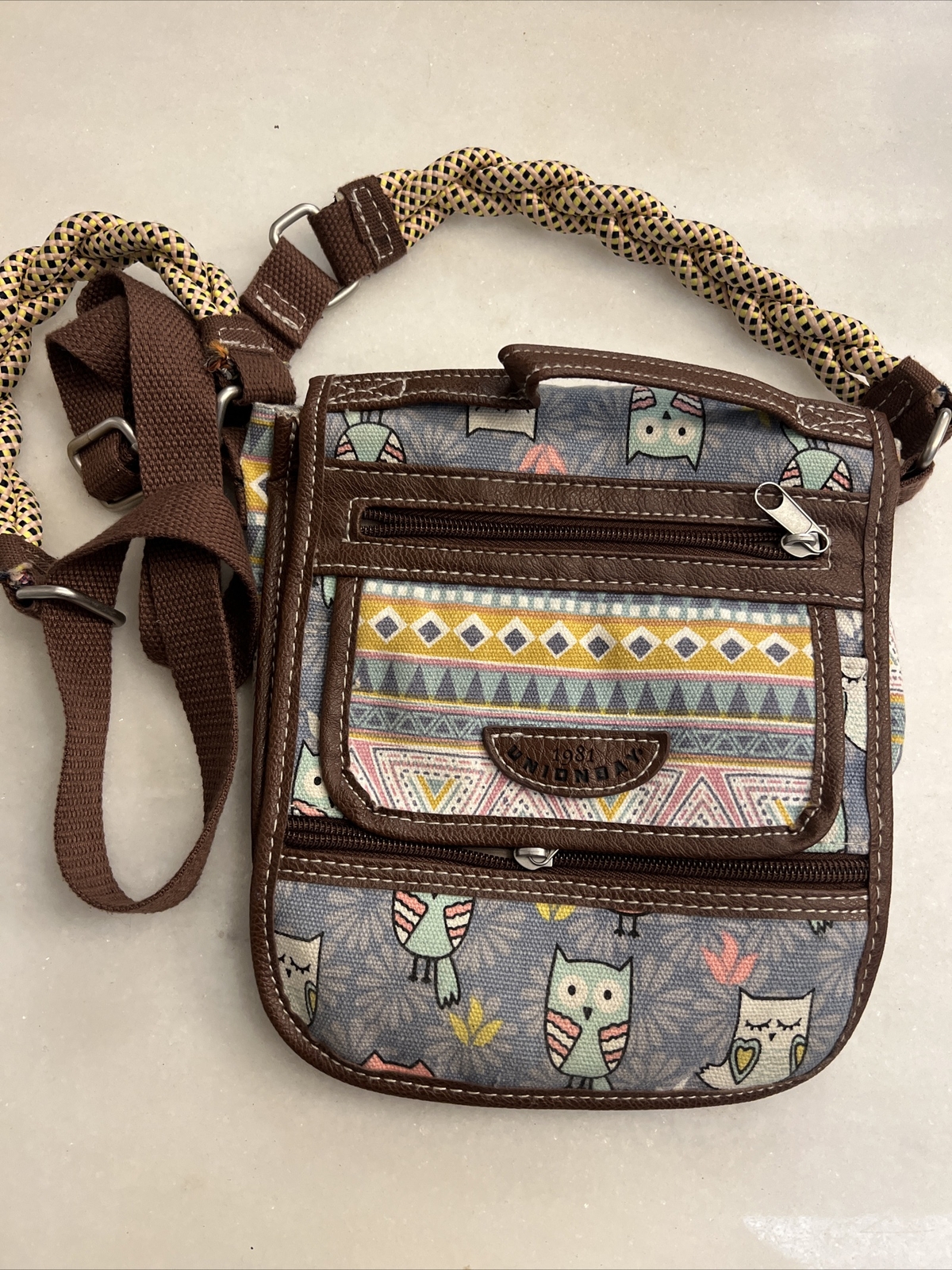 Unionbay Crossbody Bag Organizer Multiple Colors Owls Damaged See Photo