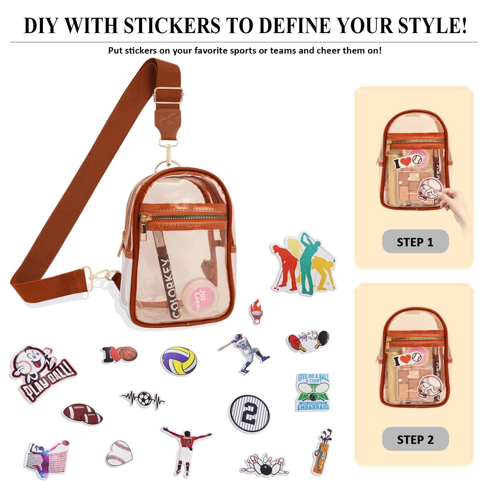 Clear Bag for Stadium Events Approved Concert Travel Outdoors See Through Spo…