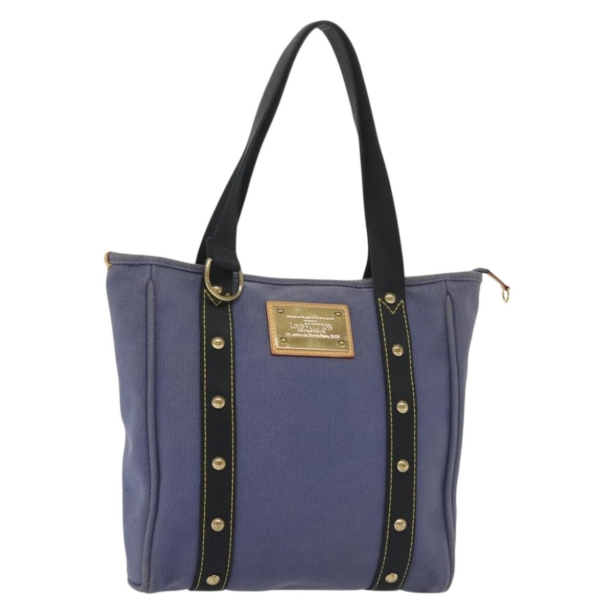 LOUIS VUITTON Antigua Cabas MM Tote Bag Blue M40087 LV Auth ep9985