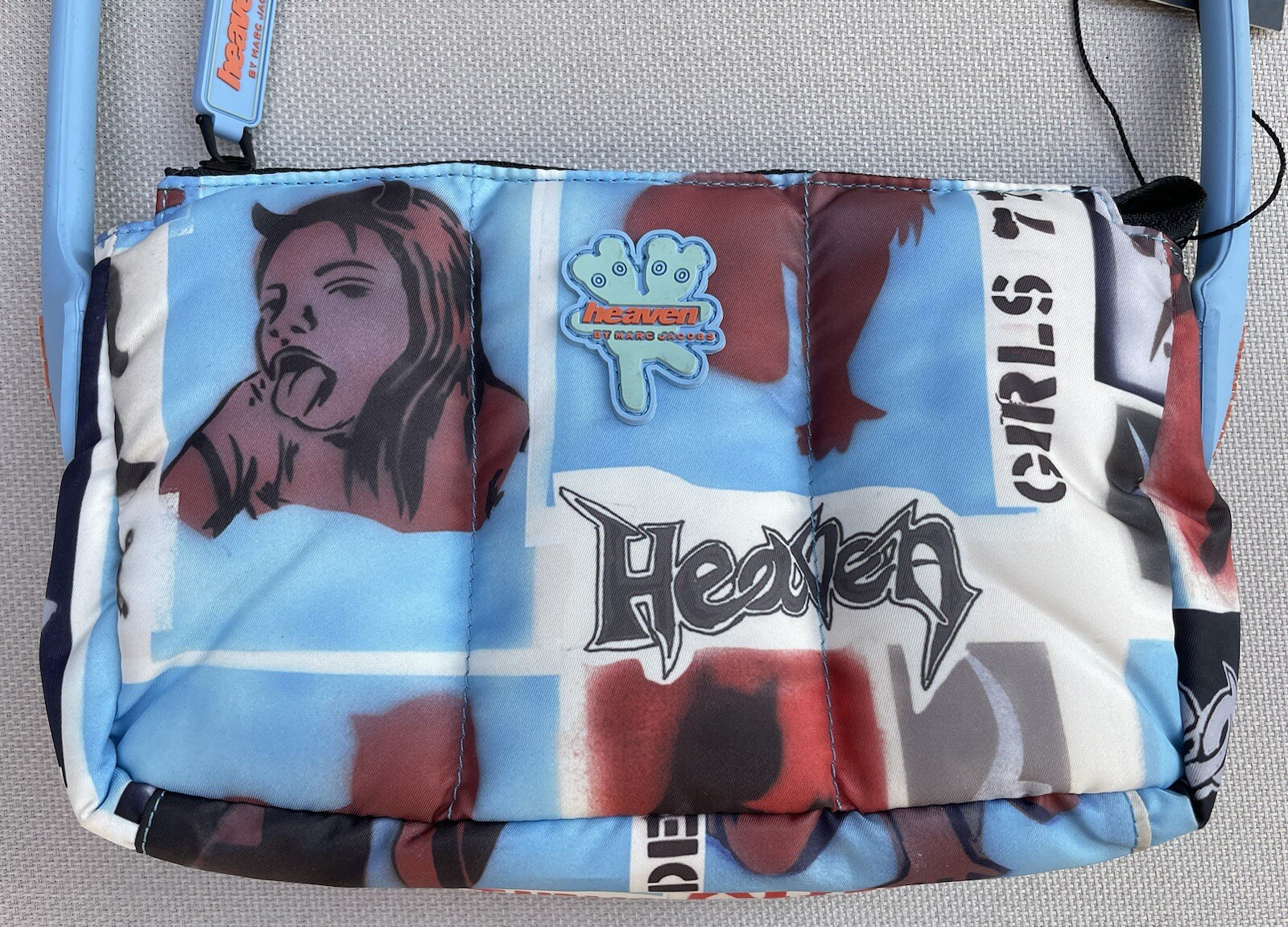 Heaven by Marc Jacobs Collage multi puff Stencil girls faces print bag New