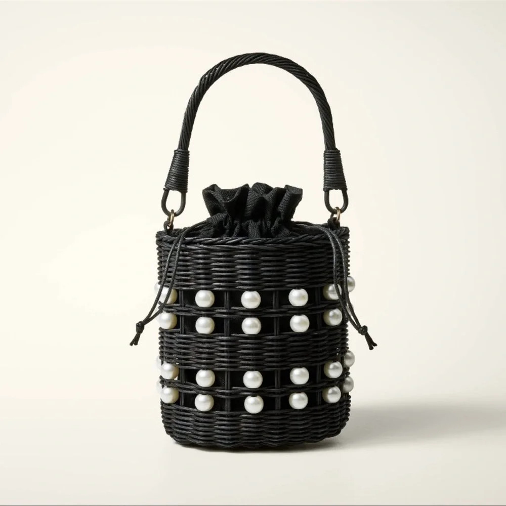Kate Spade X Target Pearl Embellished Basket Bucket Bag