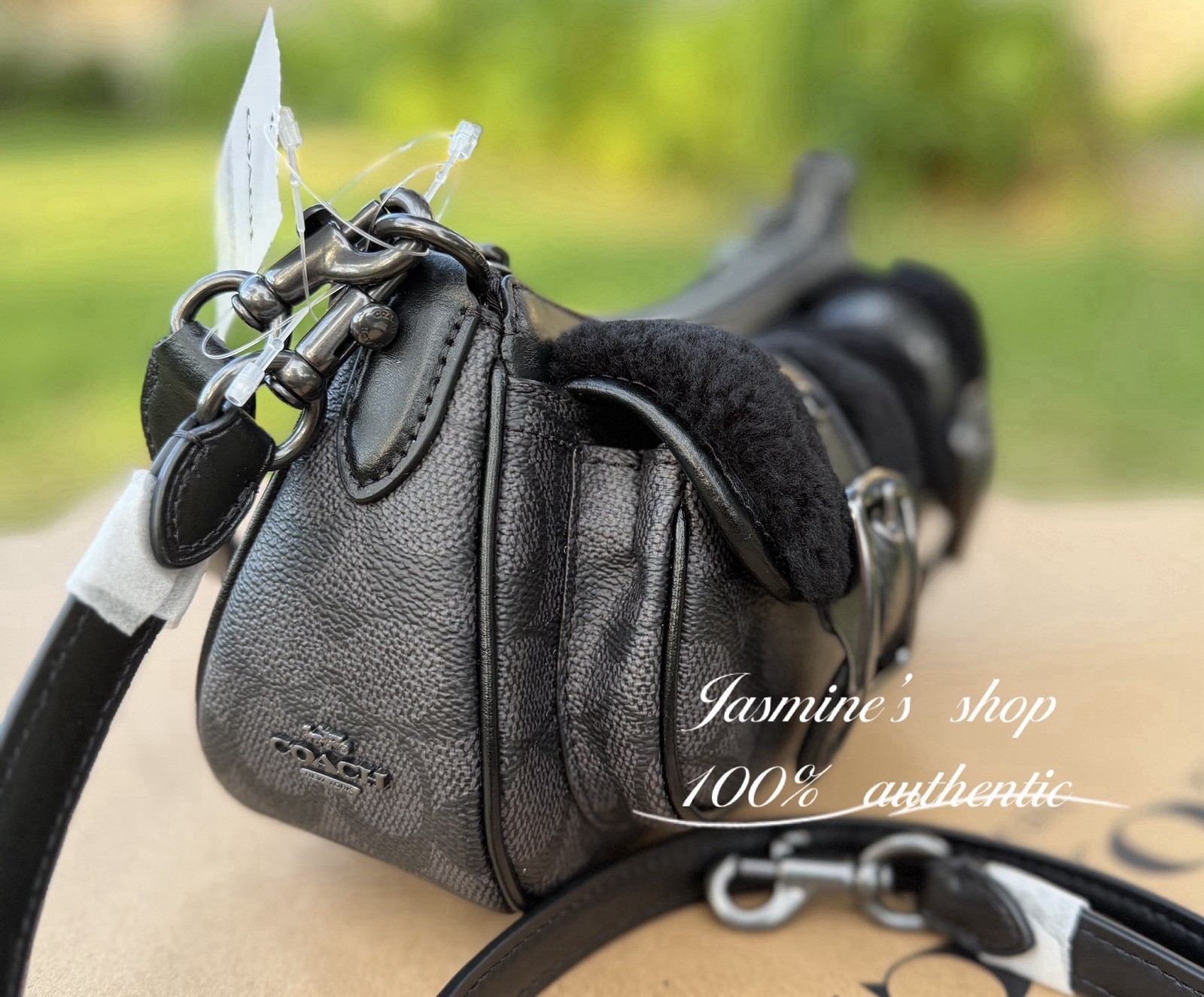 NWT Coach CY658 Ashton Baguette Bag In Signature Canvas