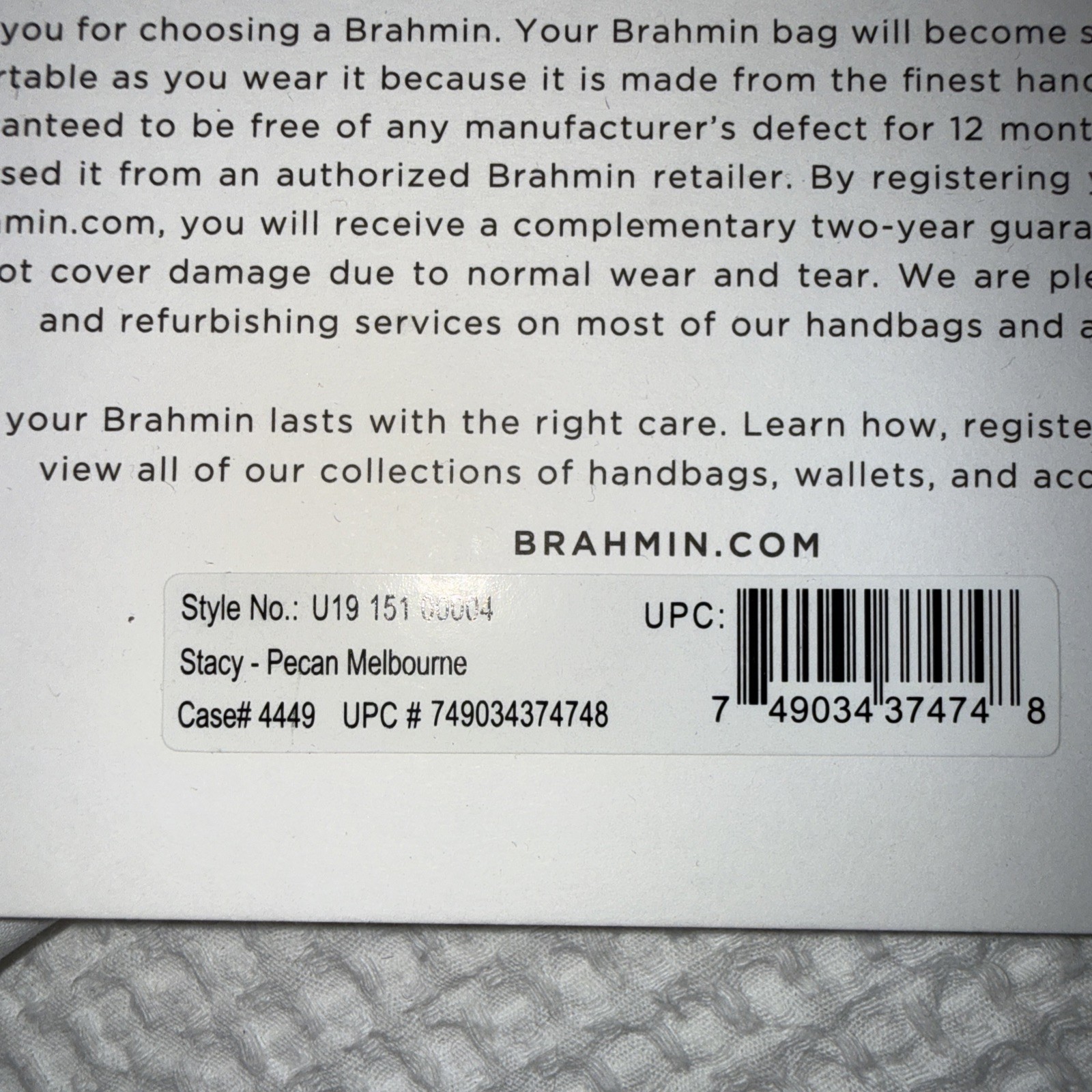 Brahmin Stacy Pecan Melbourne Satchel NWT w/ Dust Bag