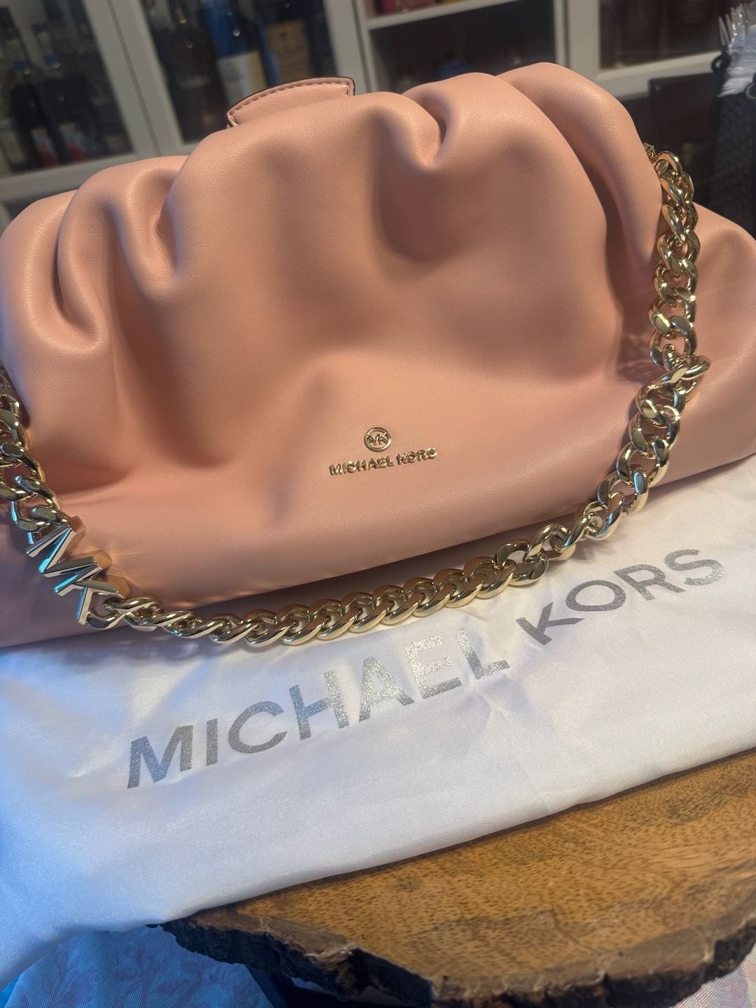 Michael Kors Nola XL Conv Clutch in Smokey Rose