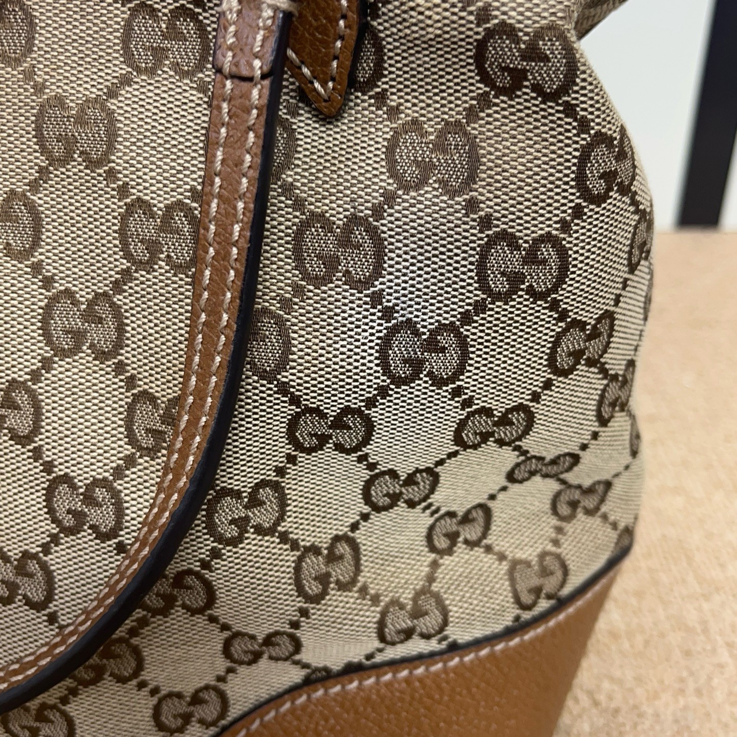 Gucci Pre-Owned Authentic Shoulder Bag Monogram 28*14*24 Canvas