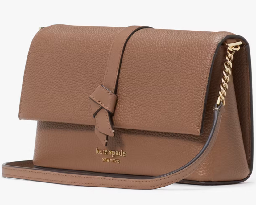 Kate Spade Knott Flap Chain Crossbody Brown Leather Purse KH154 NWT $248 MSRP F