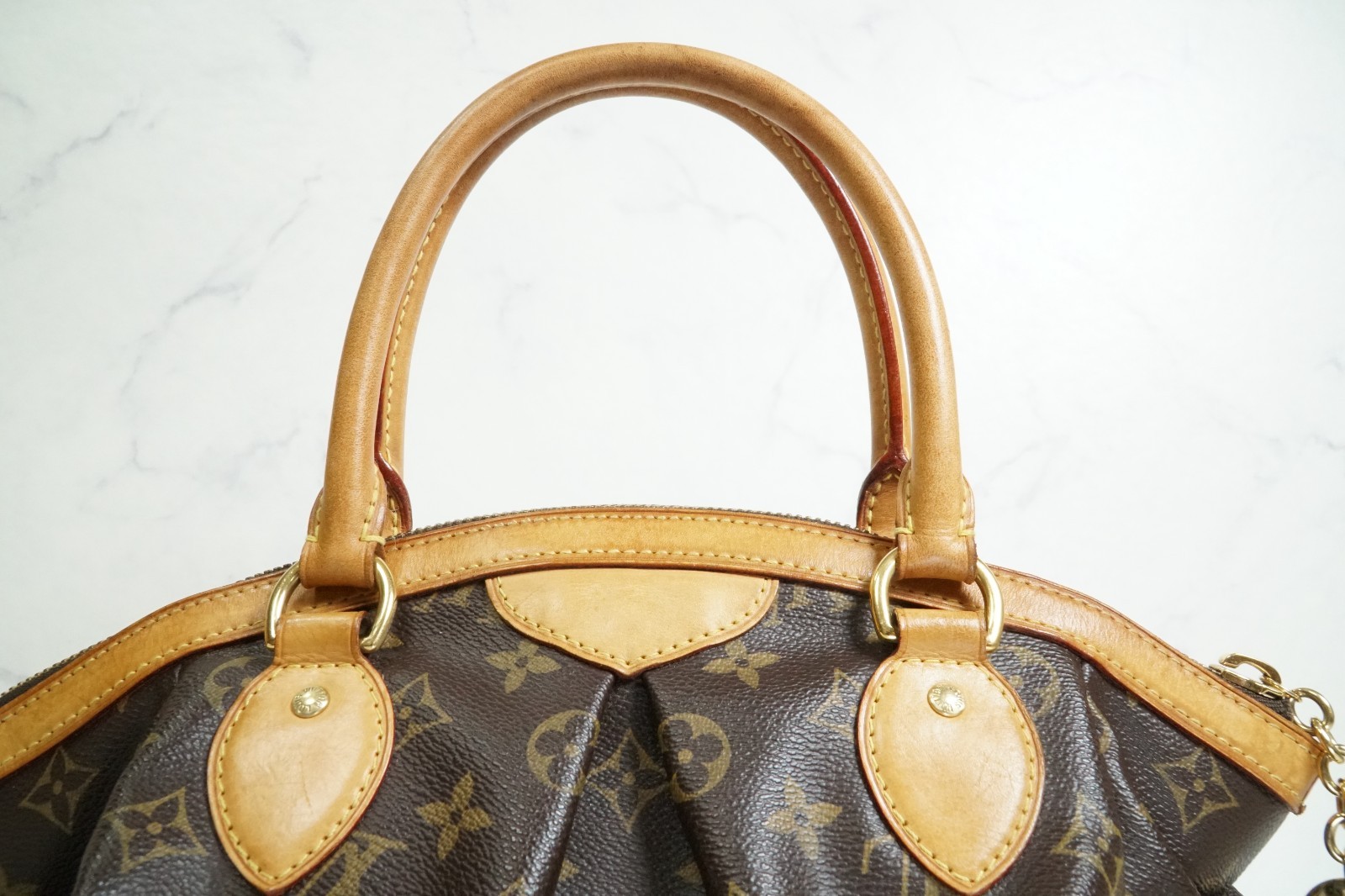 [AB Good] Louis Vuitton Monogram Tivoli PM Handbag M40143 Brown Vintage Canvas