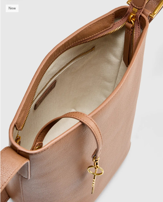 NWT QUINCE ITALIAN LEATHER BUCKET BAG CROSSBODY COGNAC HANDBAG MSRP$120 SOLD OUT