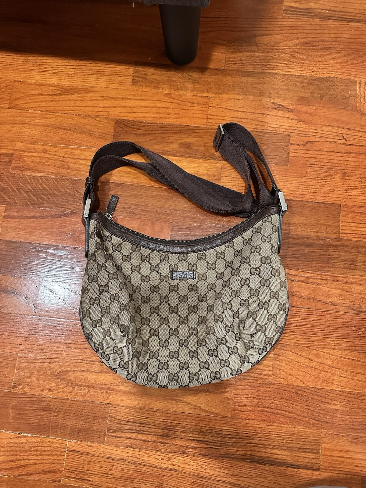 Gucci Shoulder Bag 181092 GG canvas x calf learher beige brown crossbody