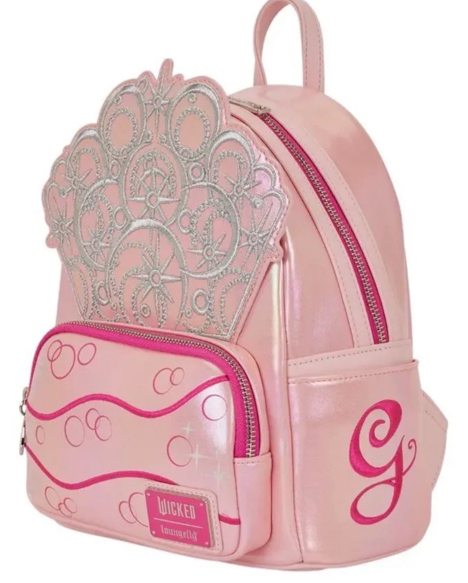 LOUNGEFLY EXCLUSIVE WICKED FOR GOOD GLINDA COSPLAY BACKPACK NWT