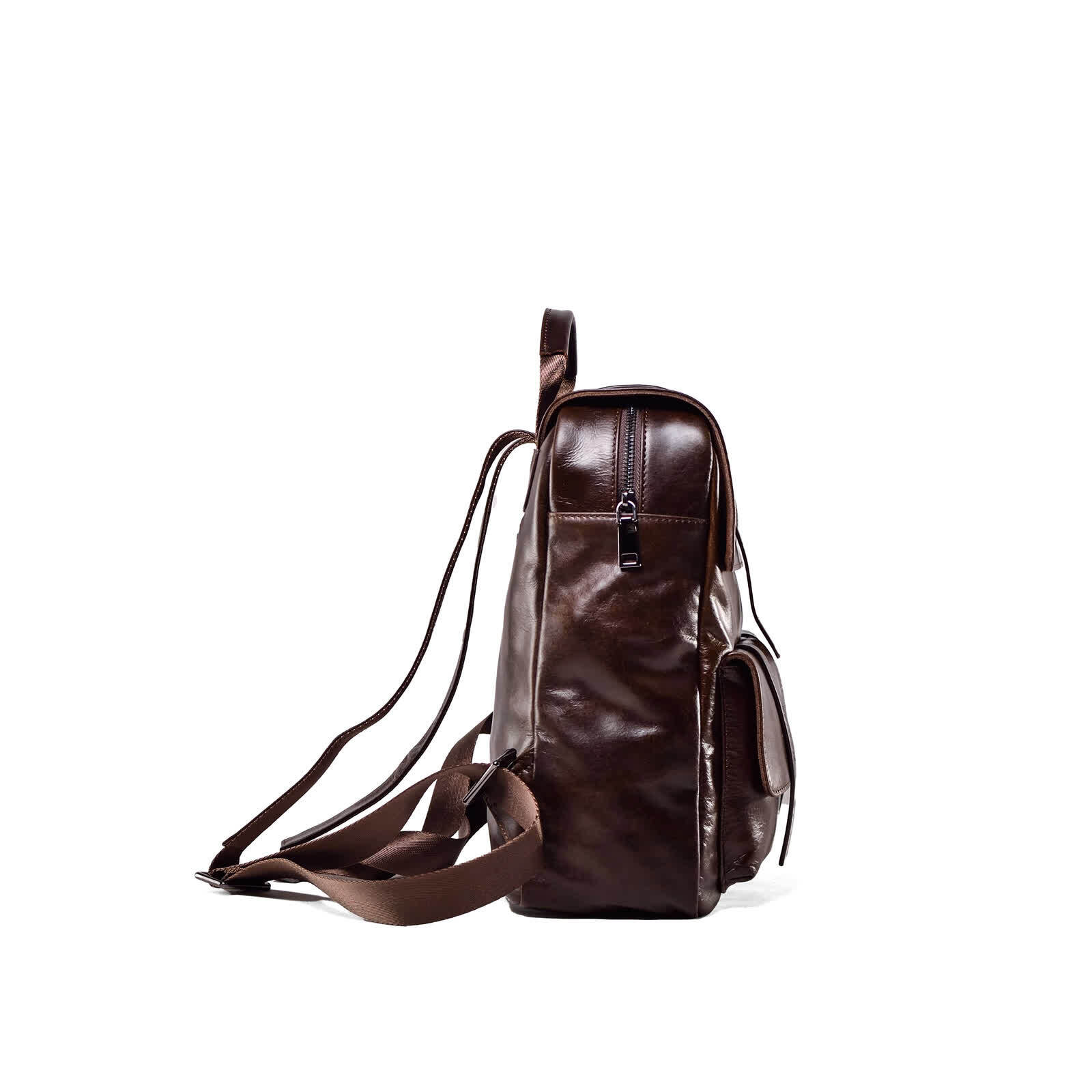 Erivis Ladies Genuine Leather Backpack Dark Brown Shoulder Bag School Bag