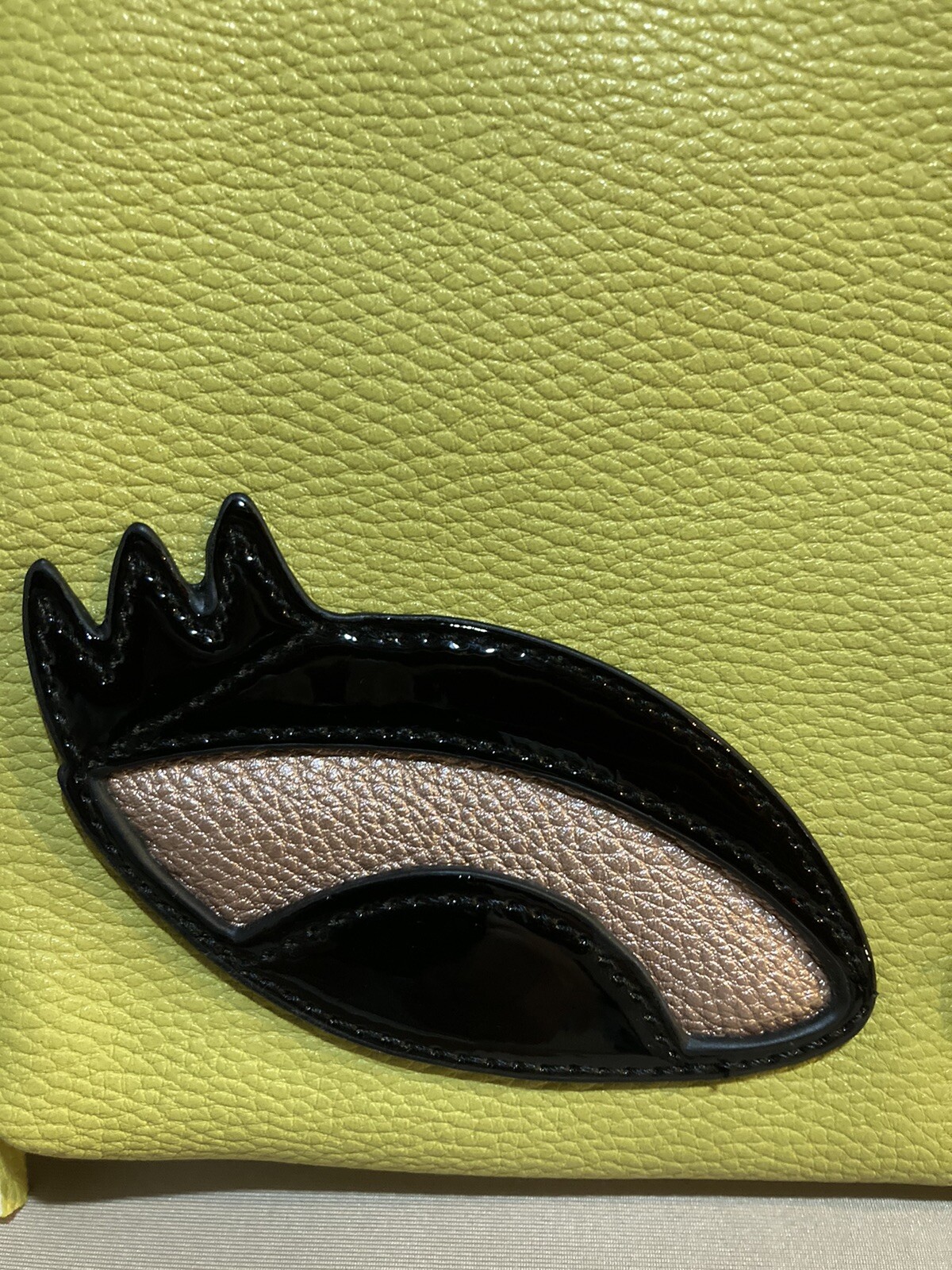 NEW JustFab Just Fab Lime Faux Leather Crossbody Purse with big EYES Fun Kooky!
