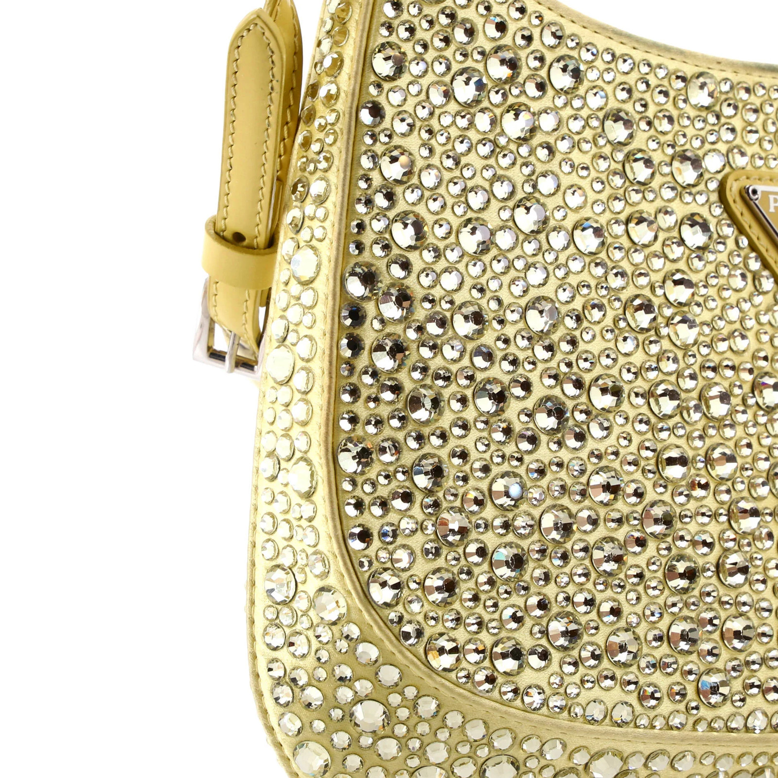 Prada Cleo Shoulder Bag Crystal Embellished Satin Small