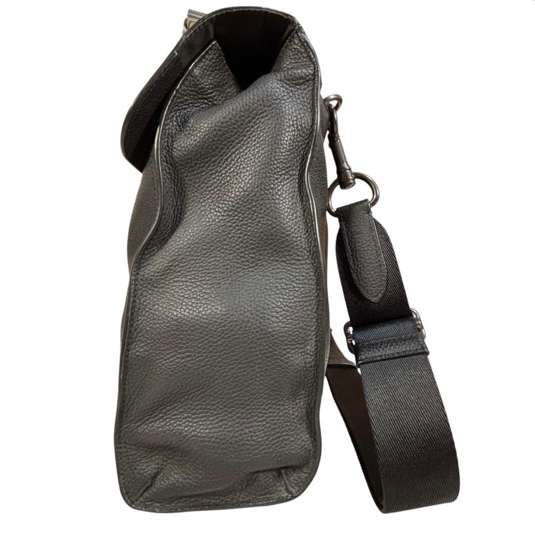 COACH Leather 2way Business Bag Dark Gray
