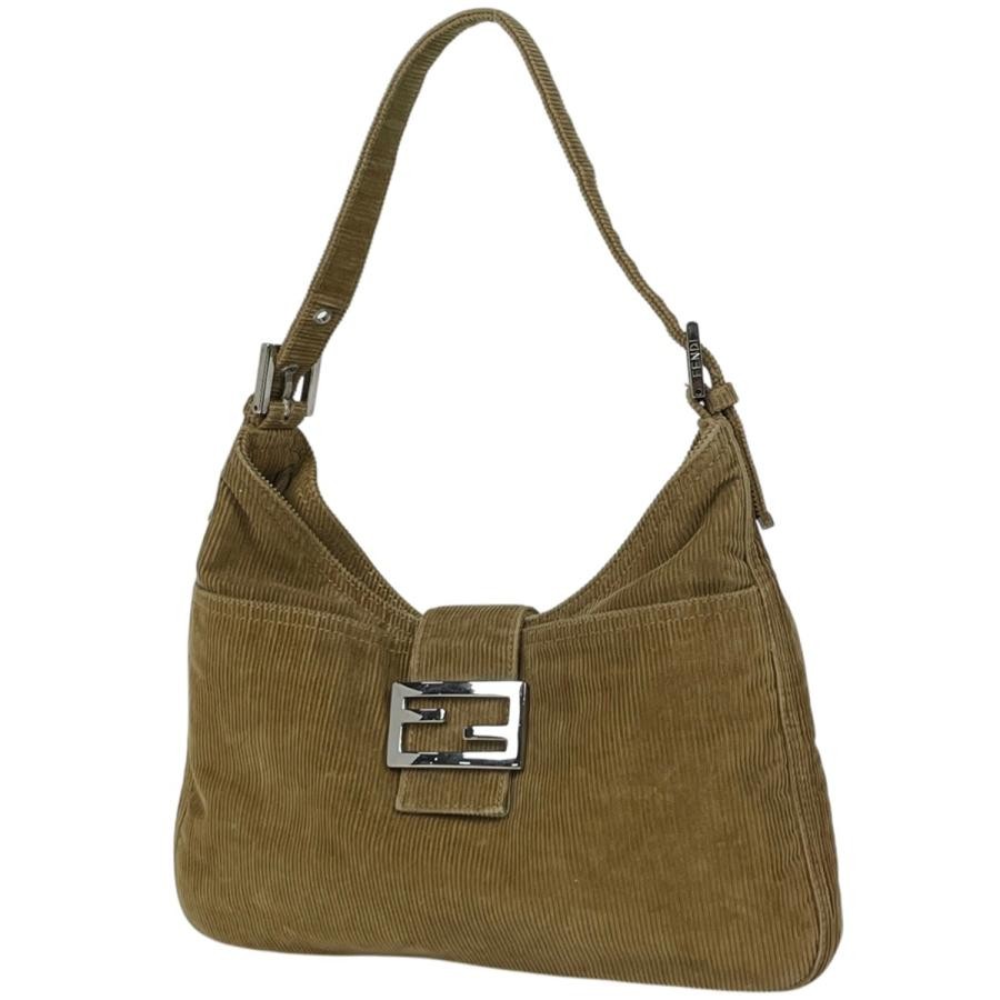Fendi Corduroy Brown Shoulder Bag 26569 #BS3059