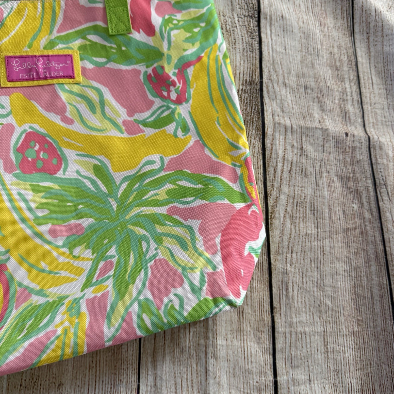 Estée Lauder Lilly Pulitzer Multicolor Fruit Print Summer Beach Tote Bag Large