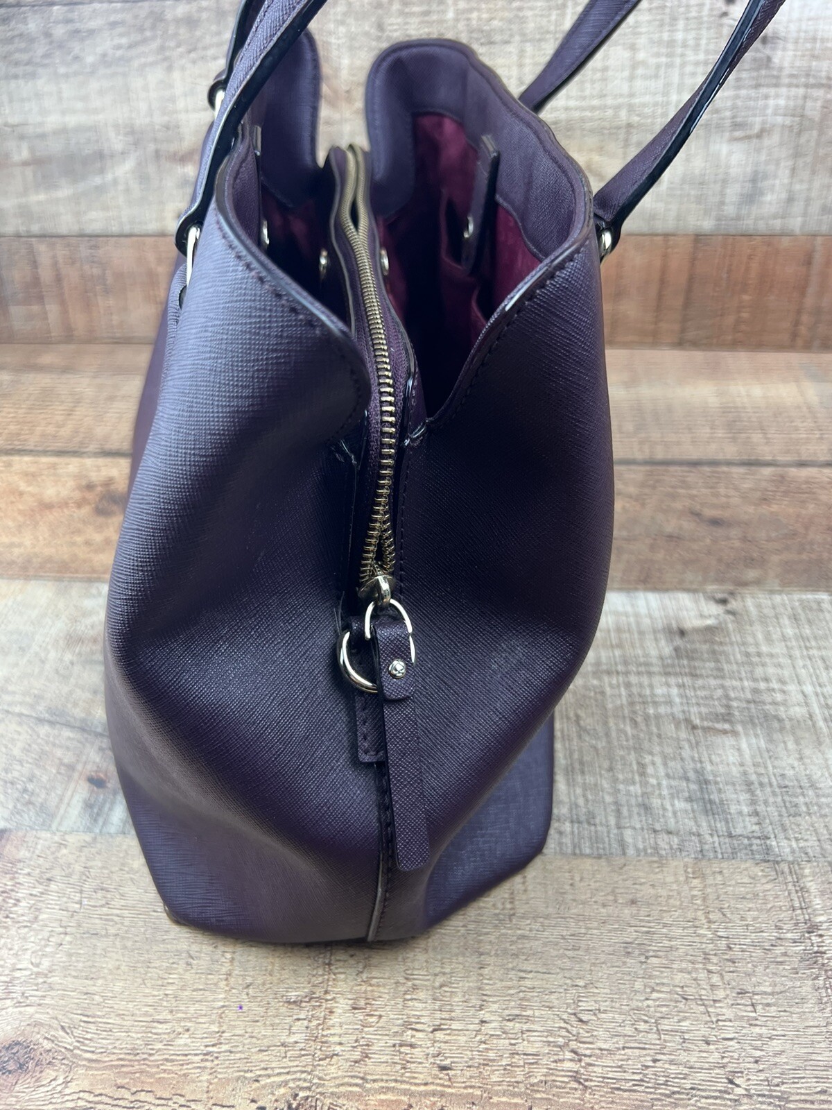 KATE SPADE Laurel Way Evangelie Convertible Satchel Tote WKRU3930 Mahogany Lthr