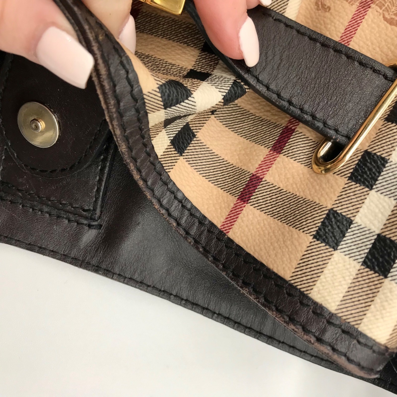 Burberry Signature Haymarket Check Medium Willenmore Hobo Bag