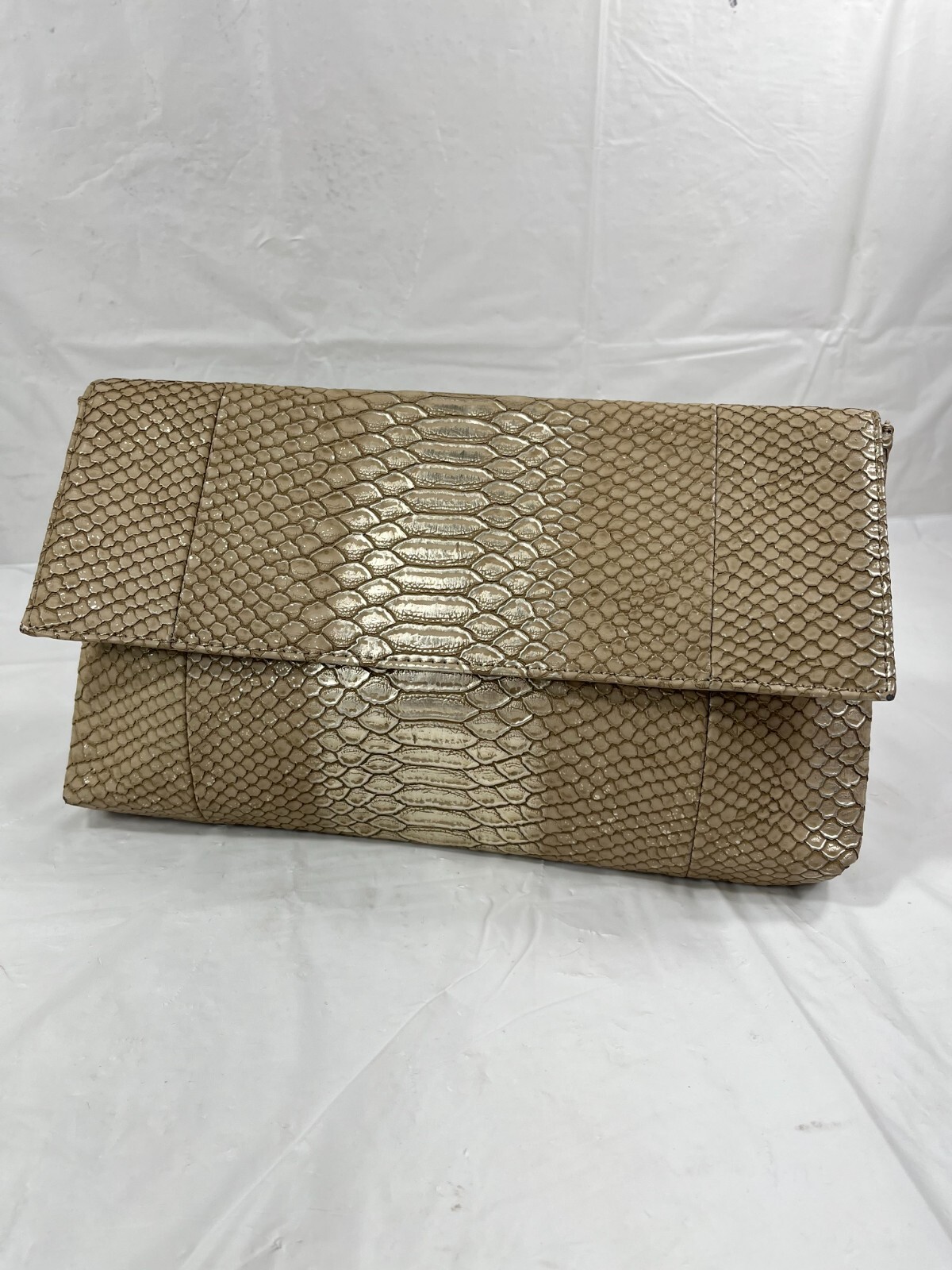 Madison West Los Angeles Gold Vegan Leather Crossbody/Clutch Handbag