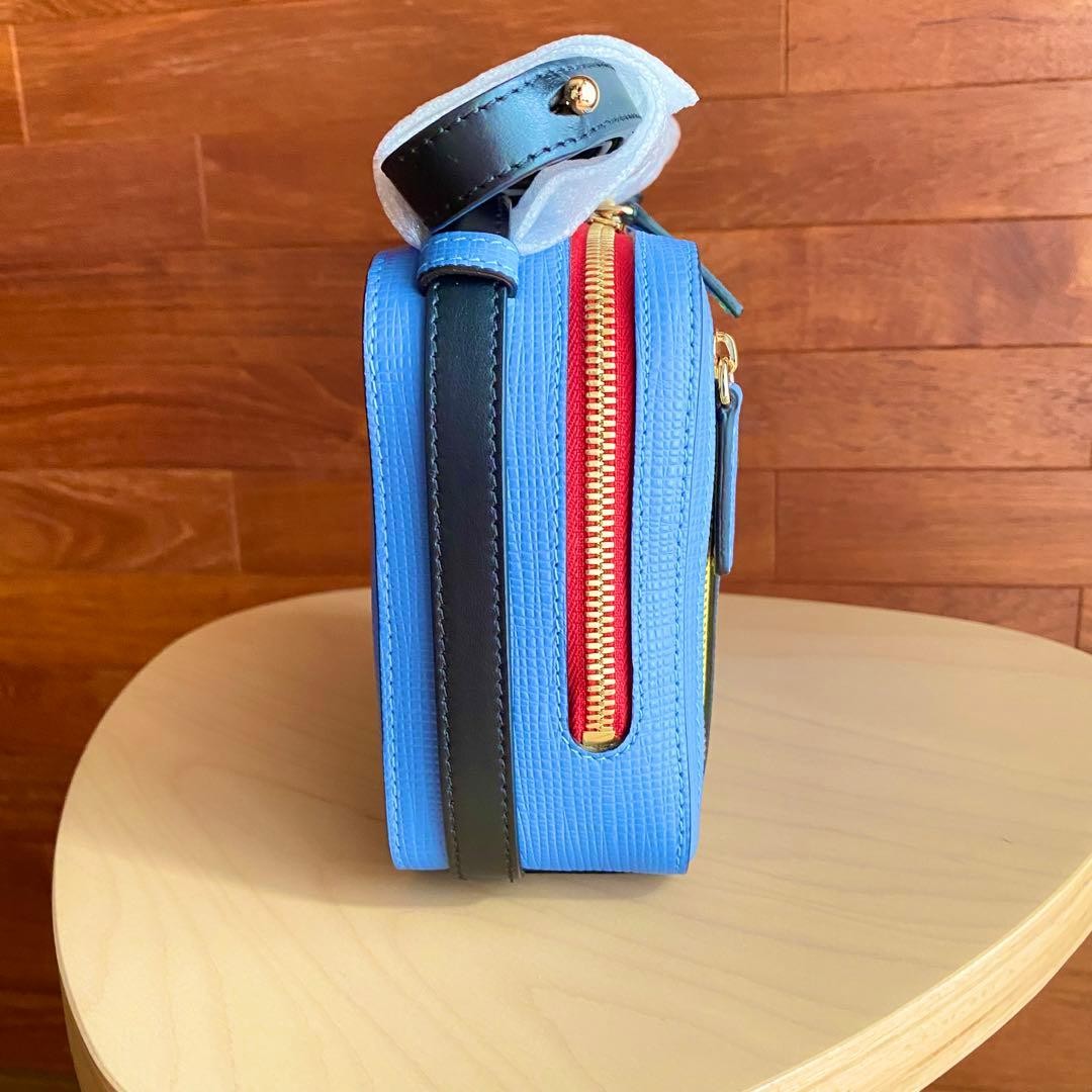 SMYTHSON Panama Sliding Strap Crossbody/Shoulder Bag Nile Blue ship From JAPAN