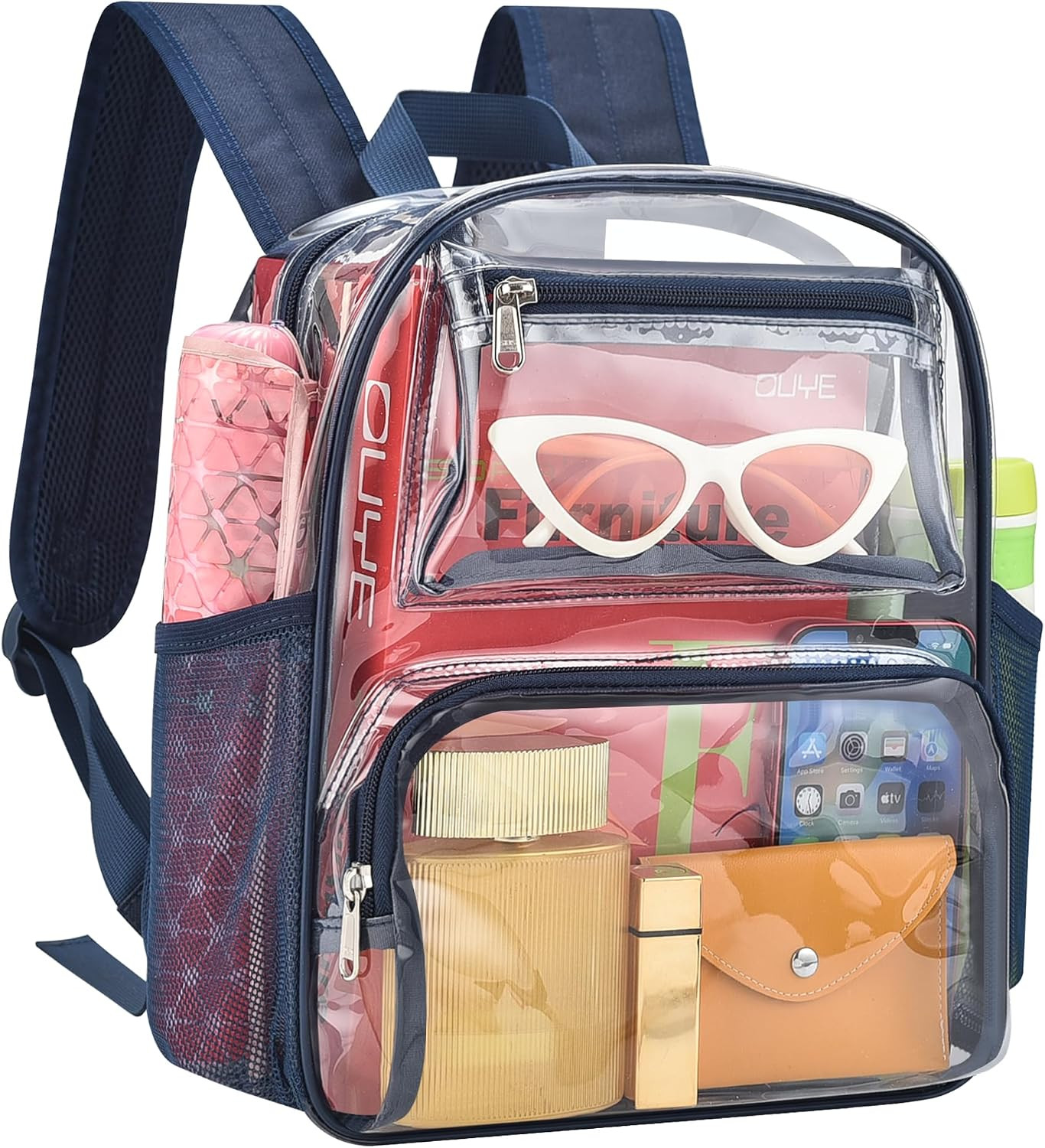 Small Clear Backpack Stadium Approved for Women and Men Clear Bag for Stadium Ev