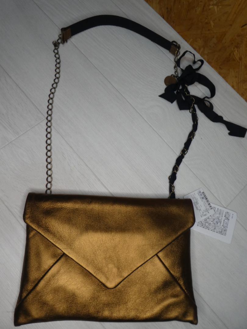 LANVIN Gold Shoulder Bag 9.8 inch