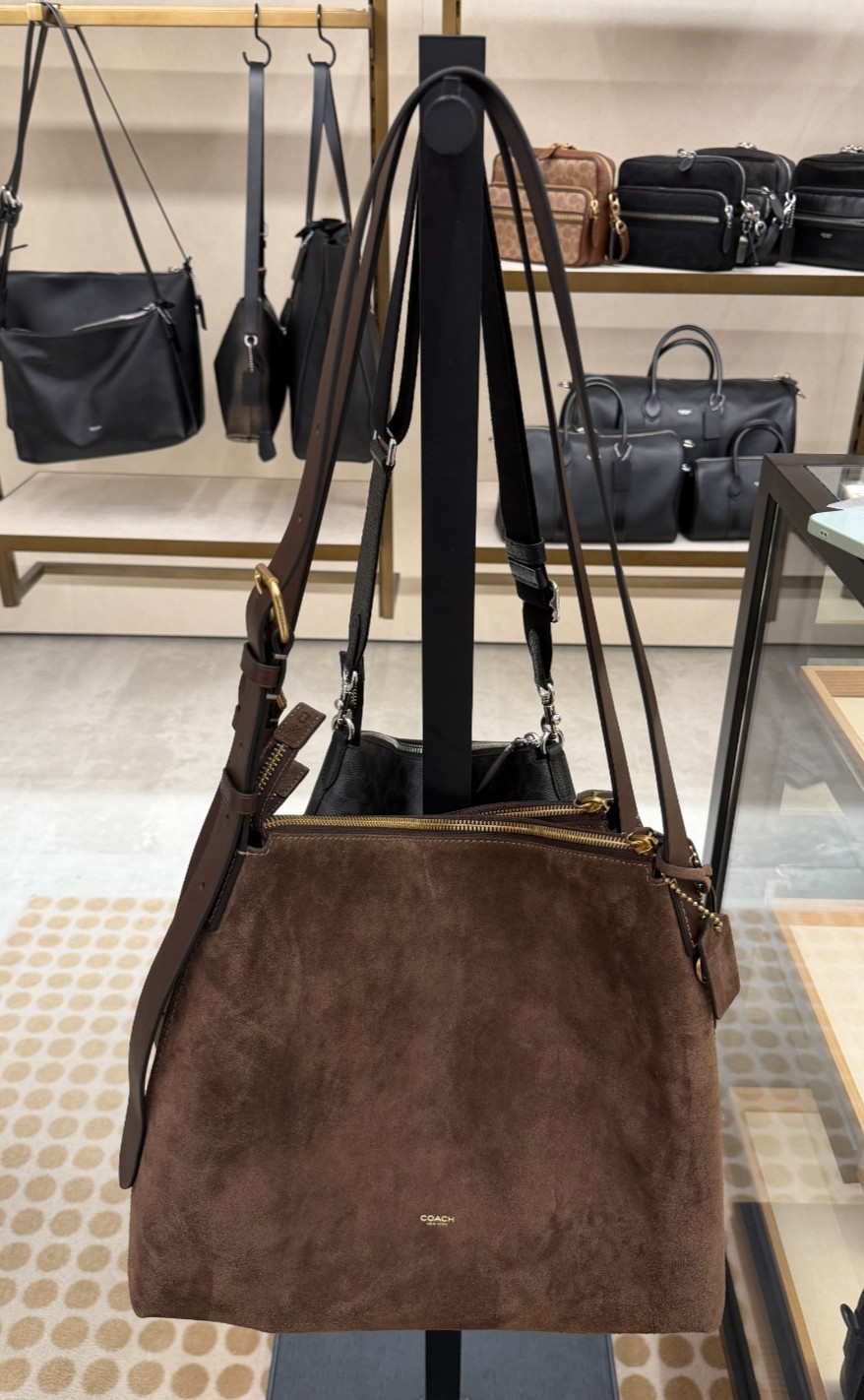 Coach Mott Messenger Bag 38 in Suede_CEO20 Z5C Dark Chocolate_NEW_Expedited