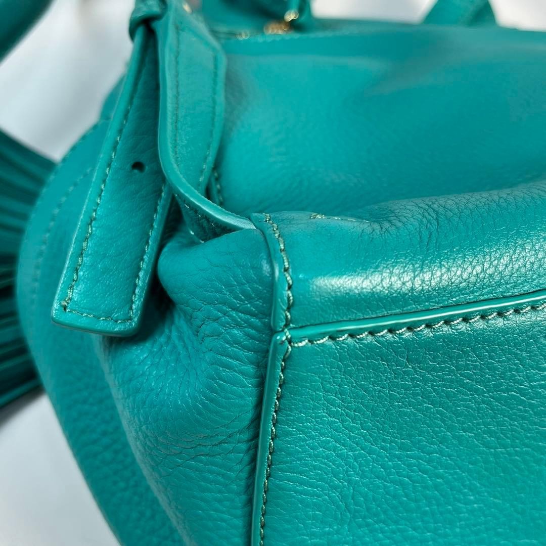 Excellent Condition Rare Color TORY BURCH Backpack Leather Turquoise Blue