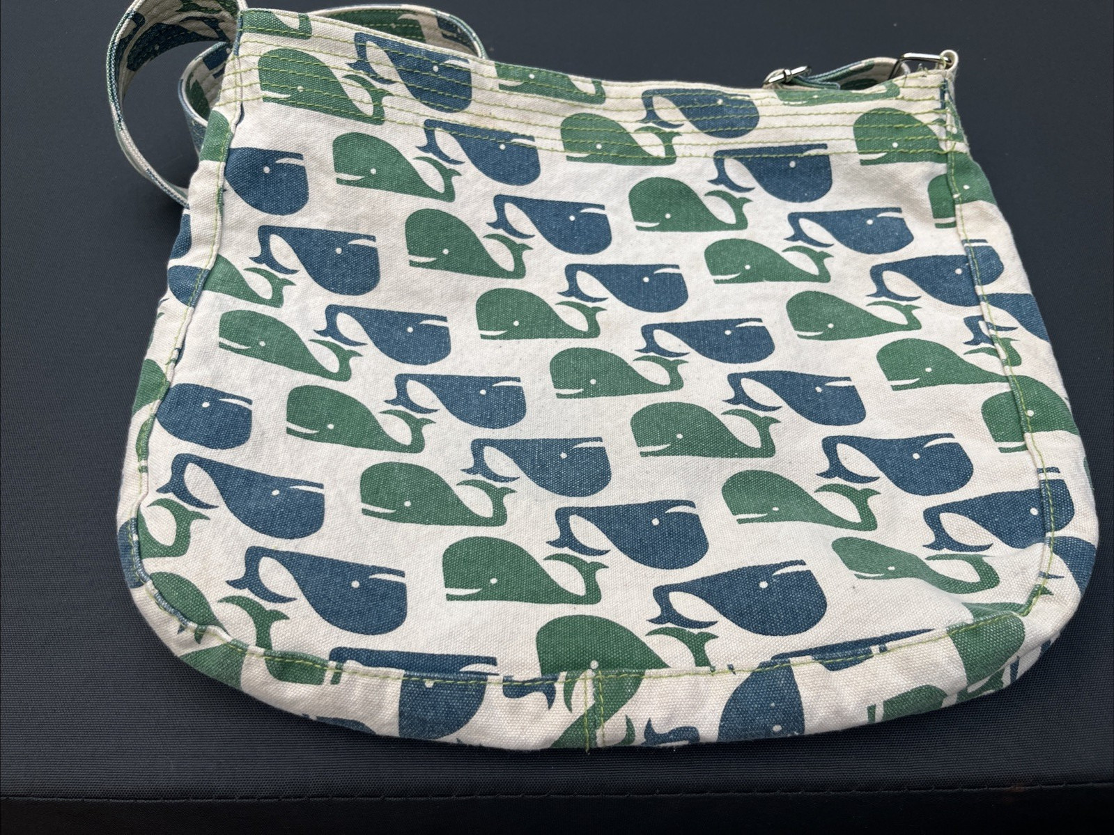 Bungalow 360 Whale Purse Tote Shoulder Bag Canvas Green Blue w/ Matching wallet