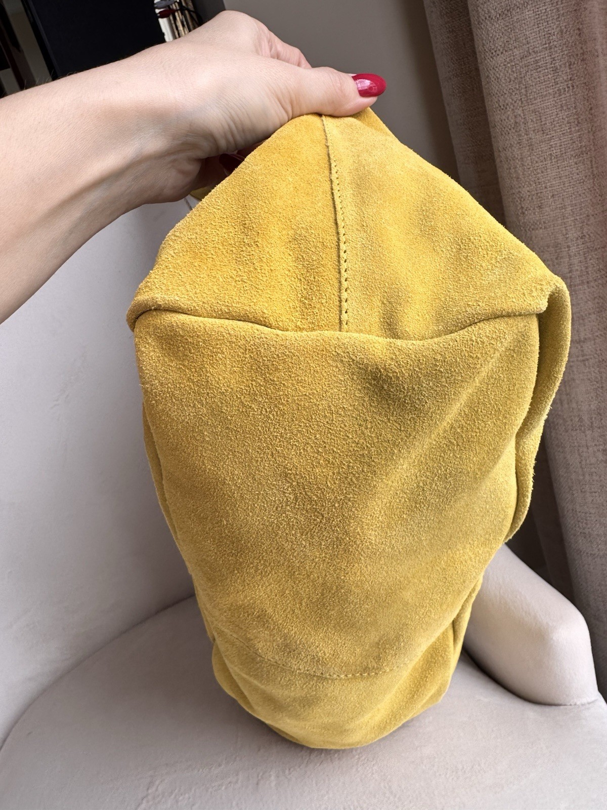 Haute Hippie Yellow Hobo Bag Shoulder Strap Pouch Strap Accent Inner Pockets