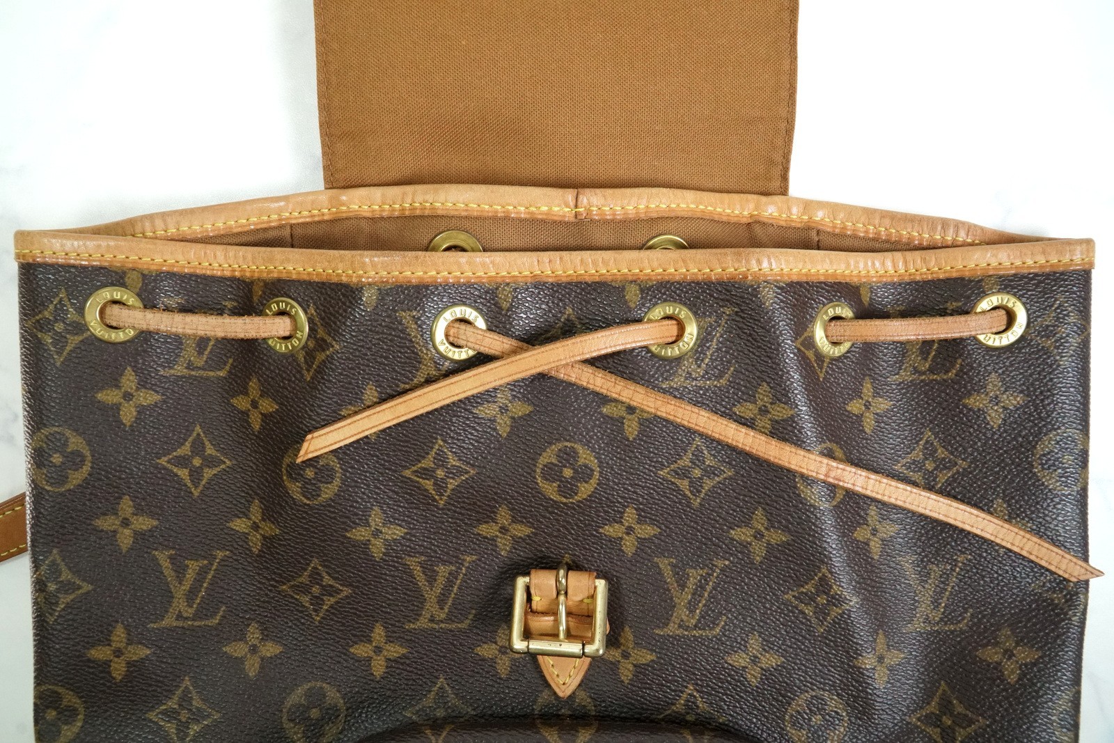 [Very Good] Louis Vuitton Monogram Montsouris MM Backpack Rucksack M51136 Auth