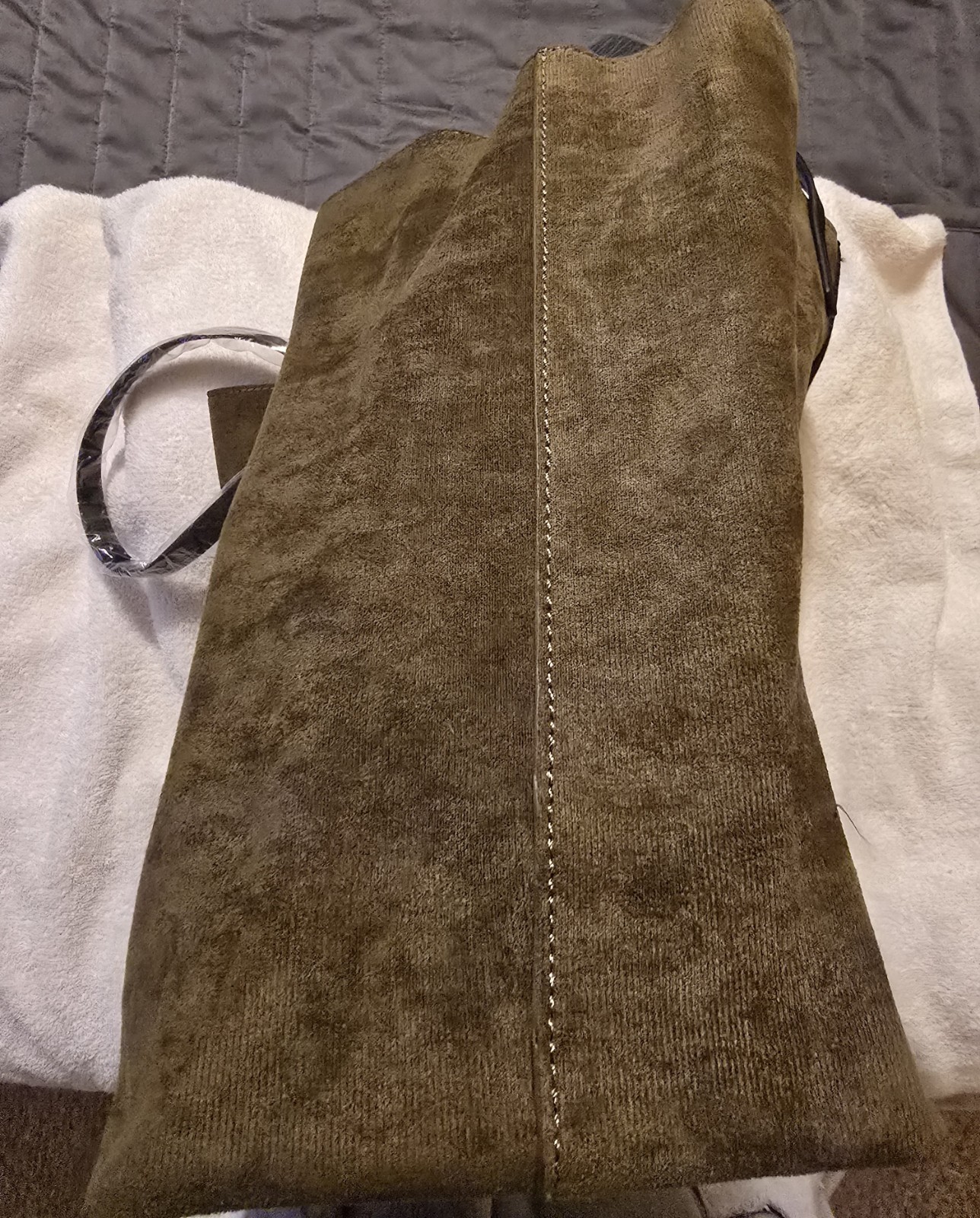 Neiman Marcus Olive Tote Bag Pink & Black Stripe