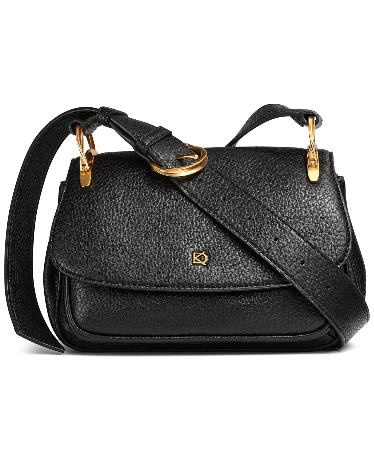 Donna Karan New York Boucle Crossbody Bag Women’s Black Flap/Snap Closure