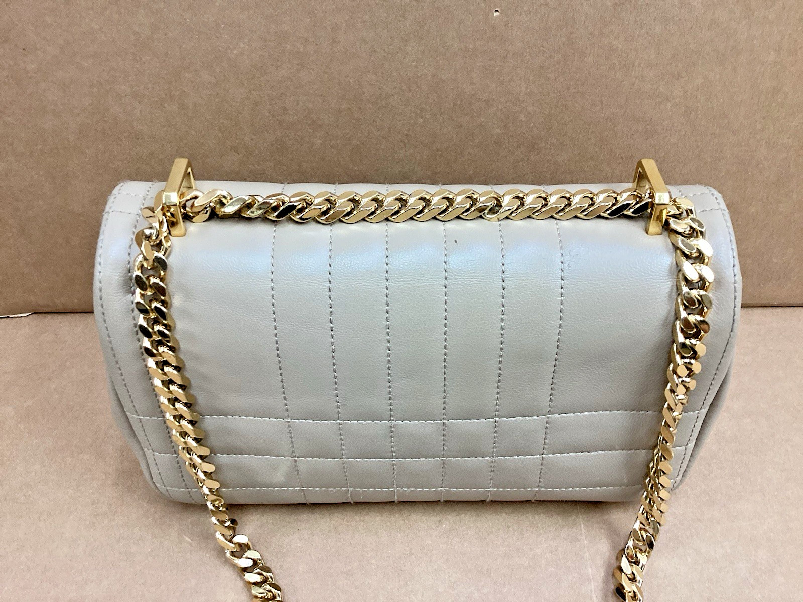 Burberry Small Lola Quilted Leather Shoulder Bag In Oat Beige Leather