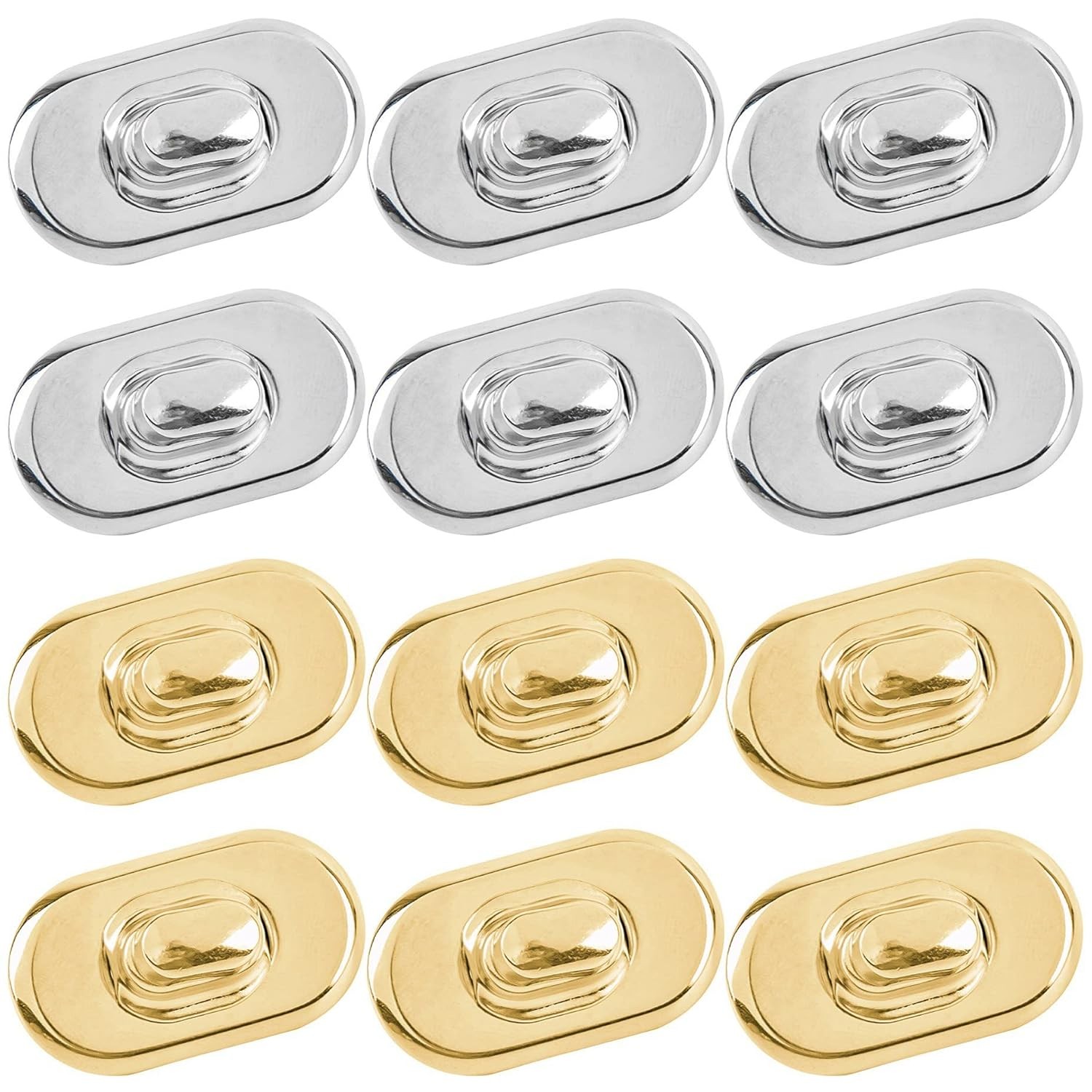 Silver & Gold Turn Lock Clasp Hardware Purse Closure Latches 12 Pack Purse