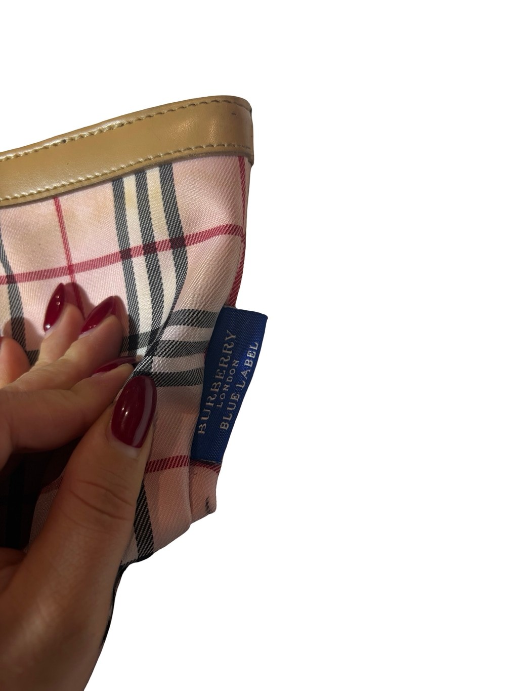 Burberry Blue Label Pink Nova Check Plaid Y2K Preppy Tote Handbag Flaw
