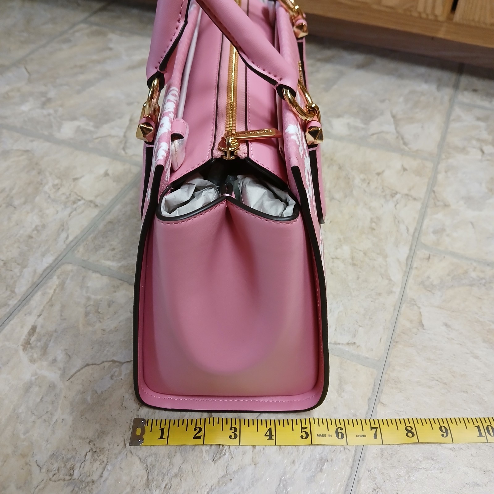 Michael Kors Marilyn Women Medium Printed Logo Crossbody Satchel Bag Carnation