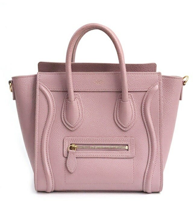 CELINE Luggage Nano Shopper 2WAY Bag Pink 19297