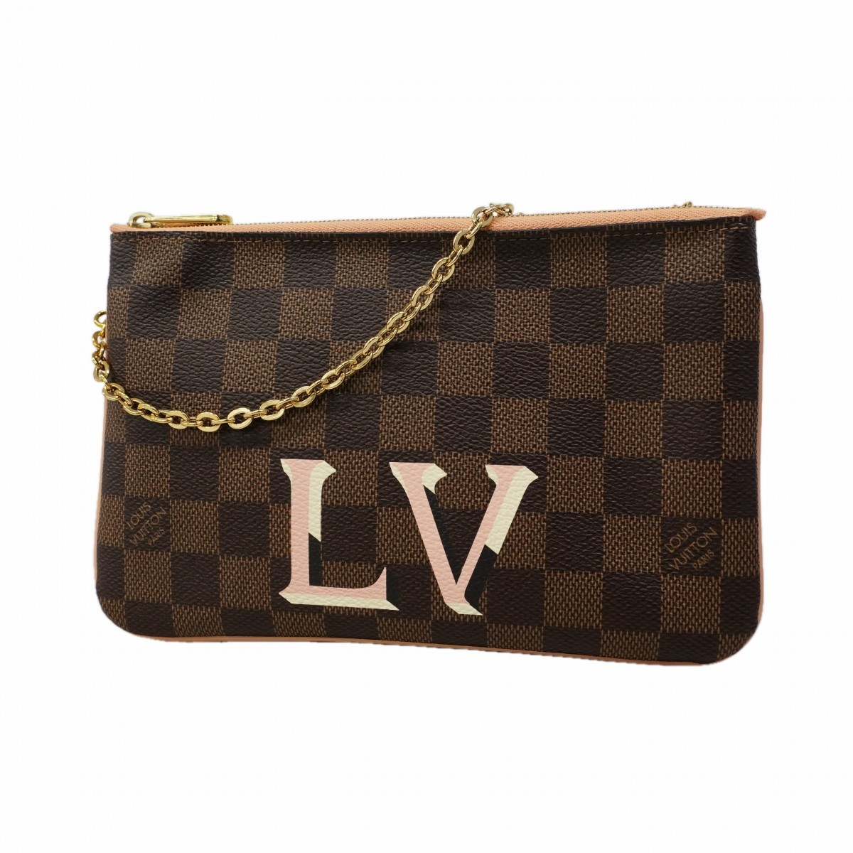 Auth [6gd4008] LOUIS VUITTON Shoulder Bag Damier Pochette double zip N60254 …