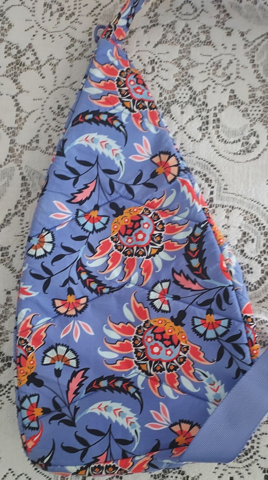 Vera Bradley Mural Garden Essential Compact Sling Bag Backpack Crossbody Purple