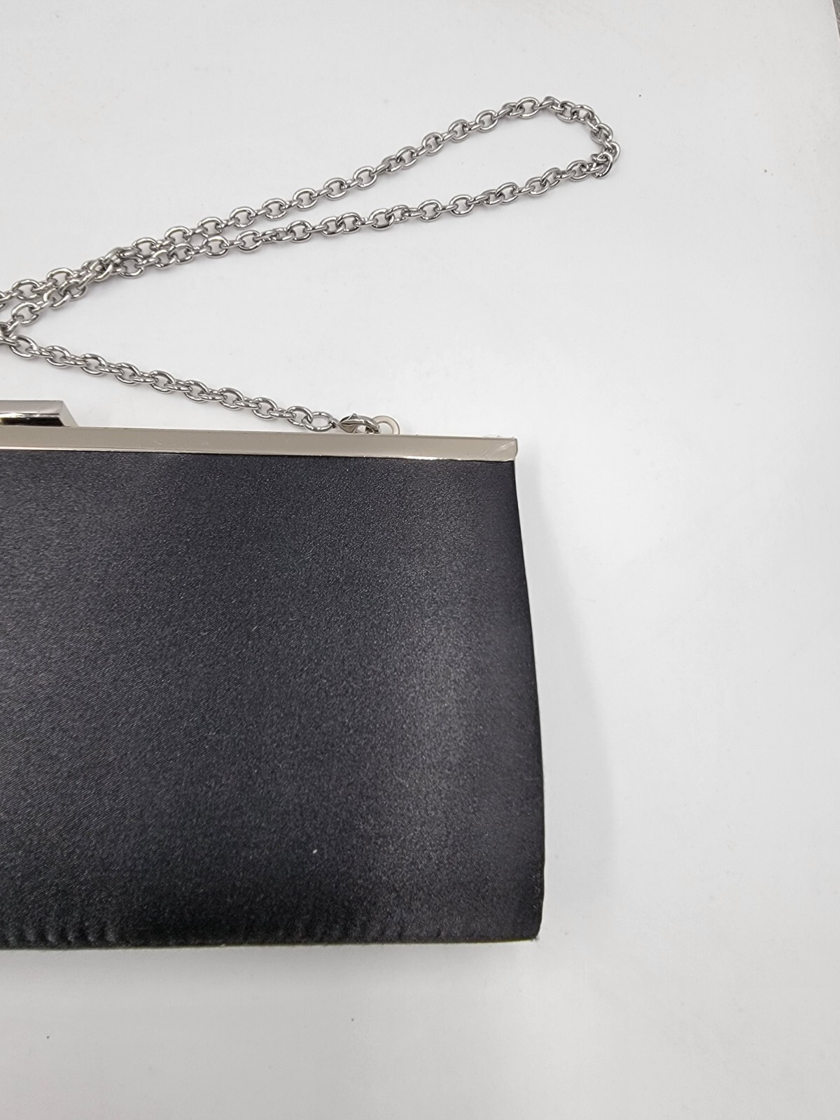 I.N.C. International Concepts Kelsie Clutch Women Black/Silver Tab-Frame Closure
