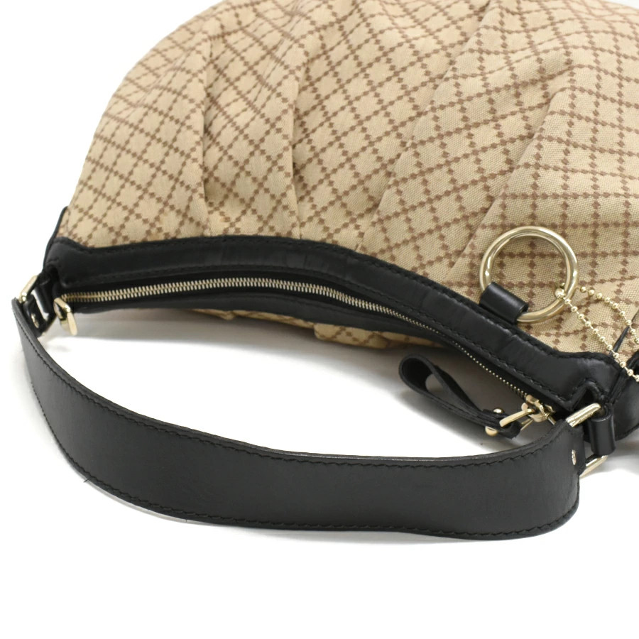 GUCCI 232955 Sukey Diamante Beige Brown Shoulder Bag #PB16209