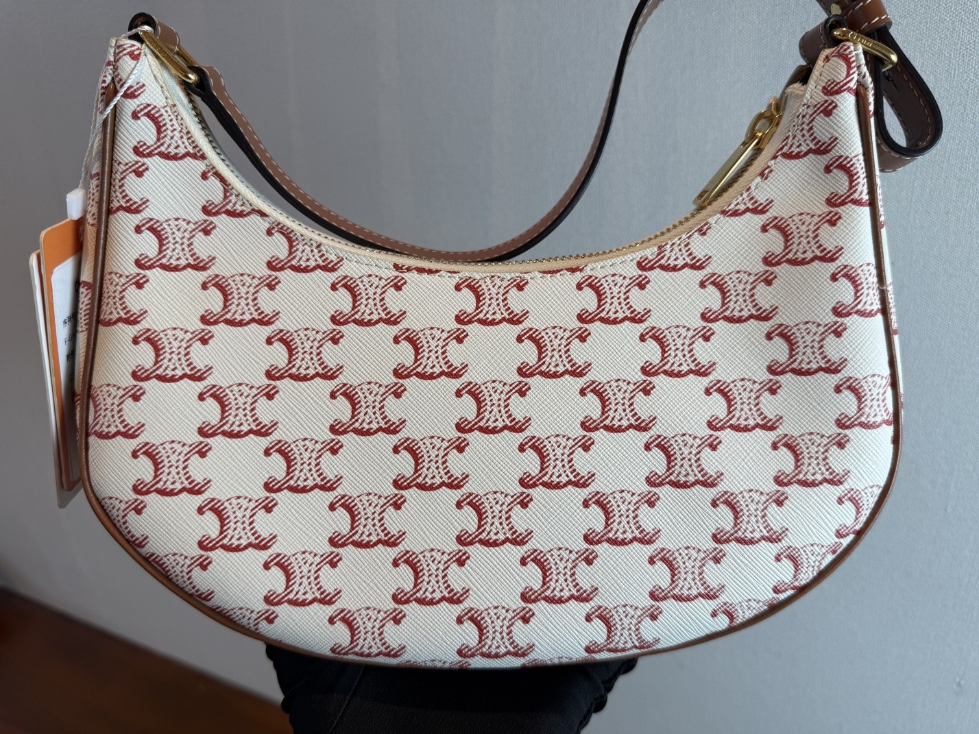 Celine AVA White Canvas Hobo Underarm Bag Versatile Daily Use Duty Paid