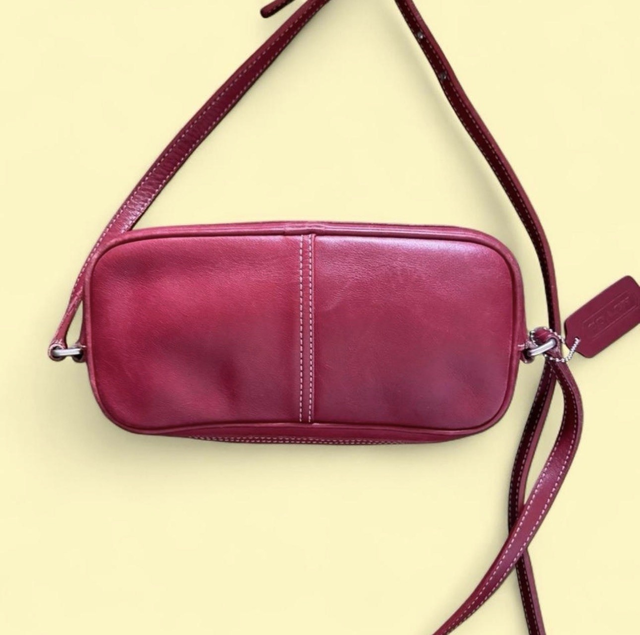 Vintage Coach 9589 Legacy West Camera Red Leather Bag Small Crossbody