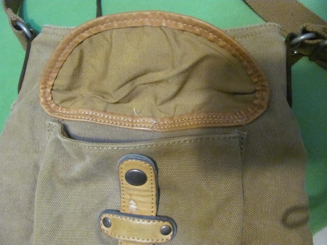 TSD Brand Leather/Canvas Crossbody Messenger Bag About 11″ X 9″ X 3 3/4″