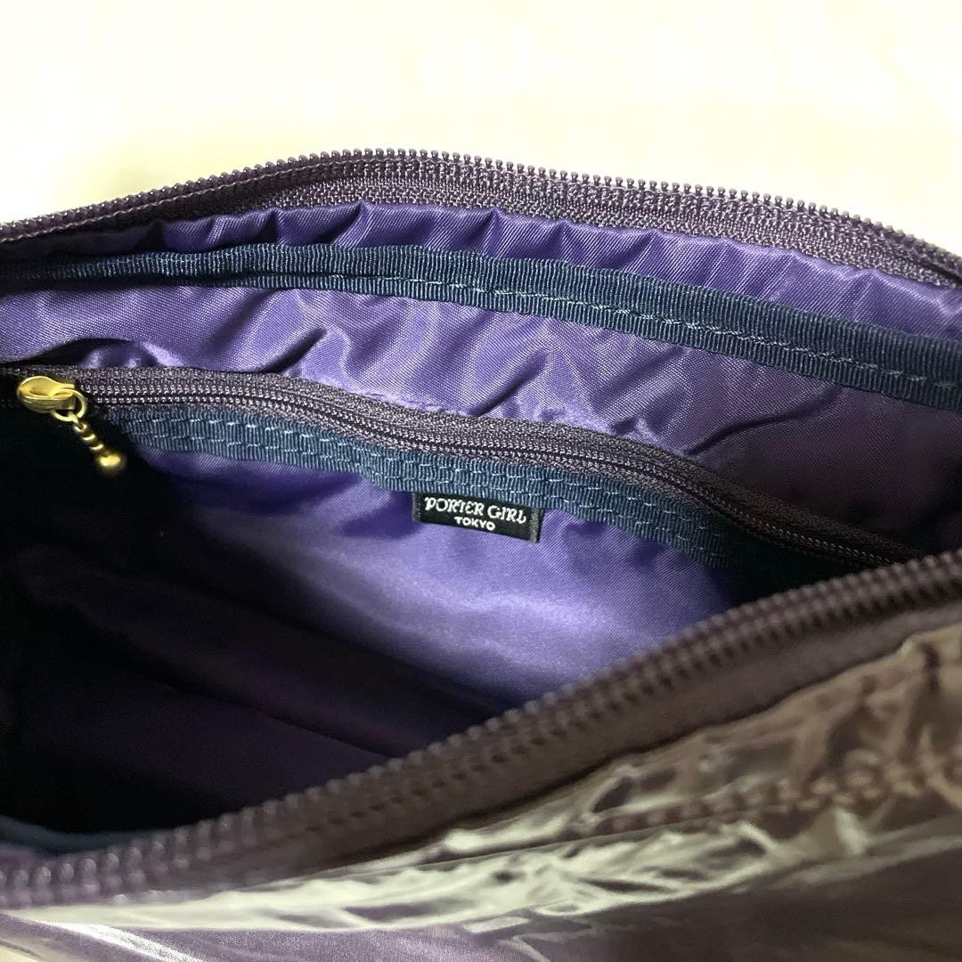 PORTER PORTERGIRL Half Moon Nylon Handbag Purple Hidden Dot Auth From Japan