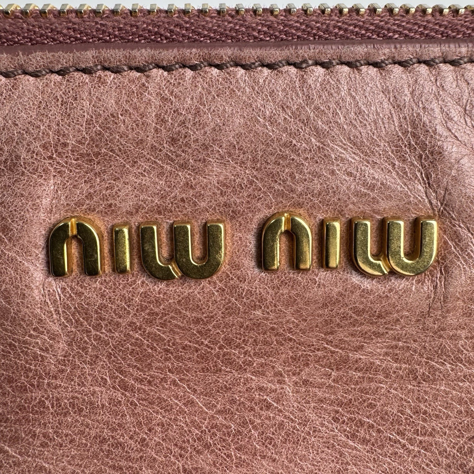 Auth Miu Miu Vitello Lux Ribbon Pink Leather 2Way Shoulder Handbag Y2K e108